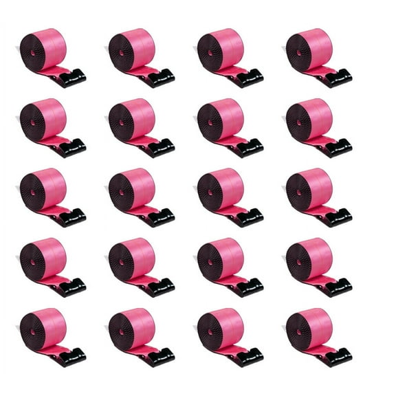 20 Pack Pack 4"x30' Pink Winch Straps with Flat Hooks - 5400 lbs WLL - Heavy Duty Tie Down Straps 4 Inch Cargo Control for Flatbed Truck Utility Trailer