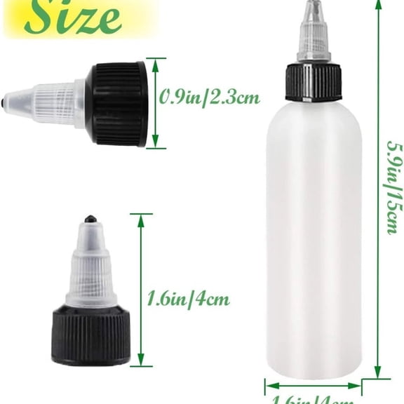 20-Pack 4oz/120ml Squeeze Bottles with Twist Top Cap, White LDPE Bottles for Liquids, Inks, Oils, Crafts, Kitchen, Household