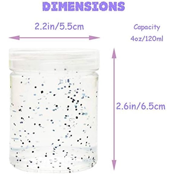 20 Pack 4oz Empty Clear Slime Containers,Round Plastic Cosmetic Jars with Lids,Transparent Storage Containers for Cosmetics,Lotions,Butters,Slime Making and Food Storage