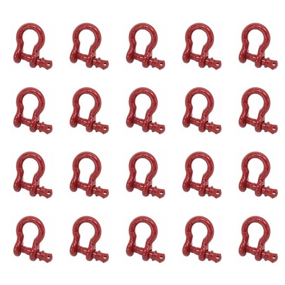 (20 Pack) 5/16" Anchor Shackle Forged Carbon Steel w/ Alloy Screw Pin Load Limit # 0.75 Ton (1,500 Lbs.) | Double Rust Protection Heavy Duty D Ring Shackle for Towing, Rigging & Vehicle Recovery