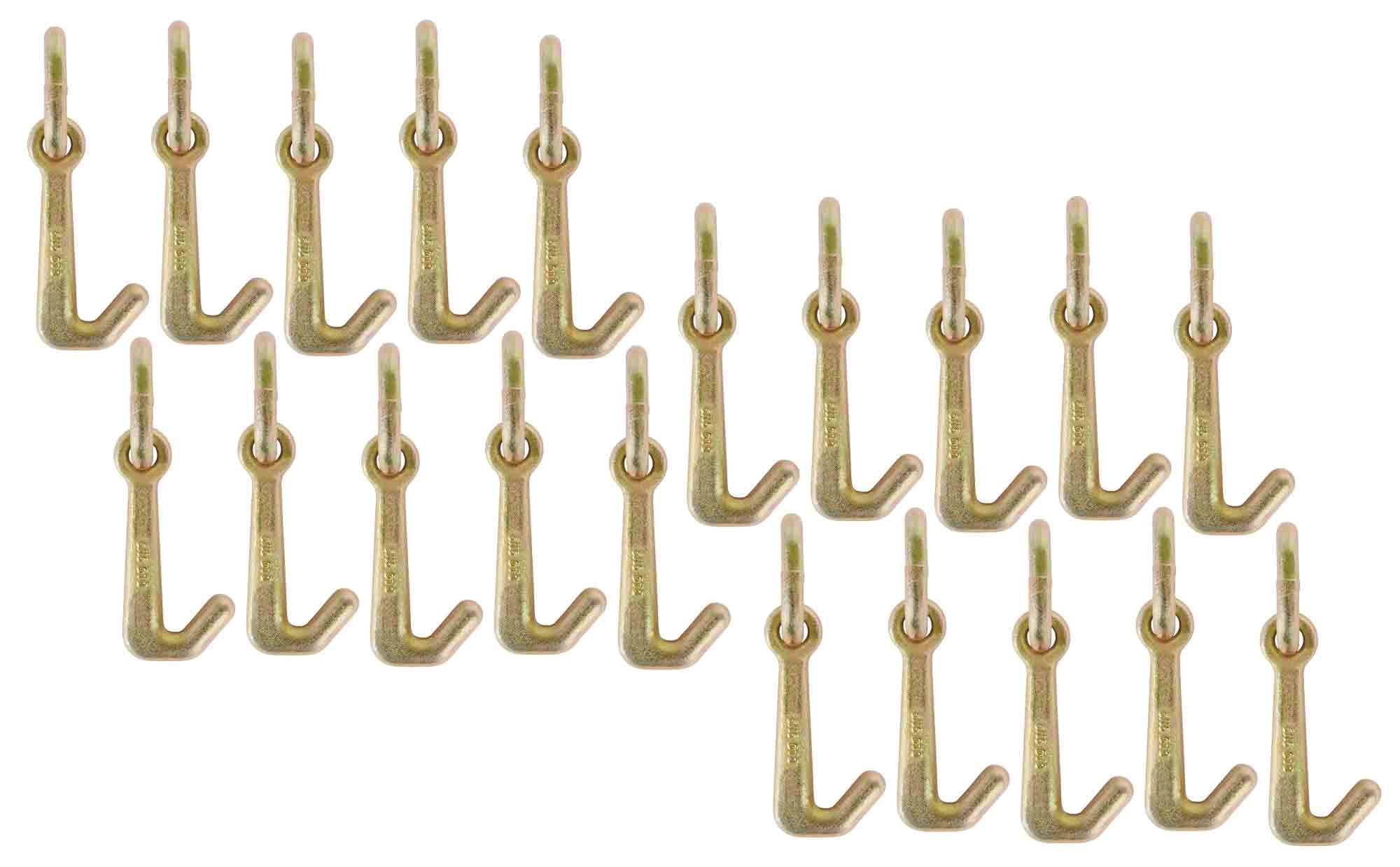 (20 Pack) 5/16" Mini J Hook G70 w/ Oblong Link, 5400 lbs WLL