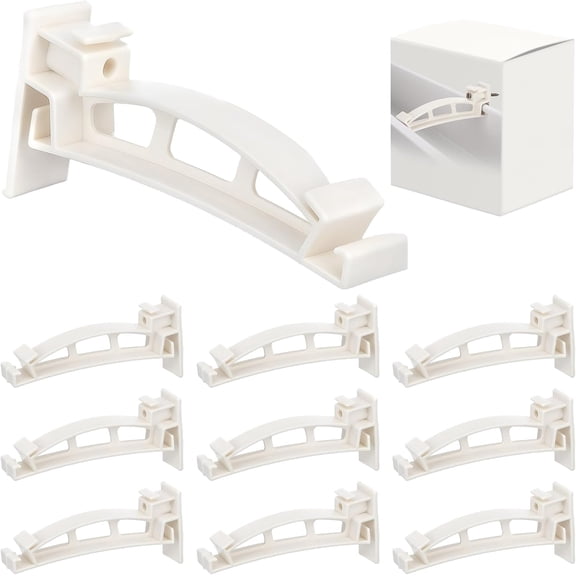 20 Pack 5 Inch K Style Hidden Roof Gutter Support Brackets for Fixing Sagging, Traditional Style, Vinyl, White, Rain Downspout Parts and Accessories