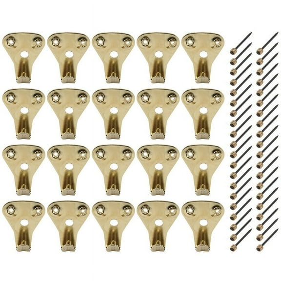 20 Pack 50 Lbs Picture Frame Hangers Hooks with Nails, Heavy Duty Plaster Wall Pro Phot wm58