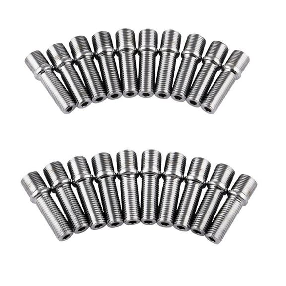 20 Pack 50mm Wheel Stud Conversion M14*1.5 to *1.5 Extended Adapter
