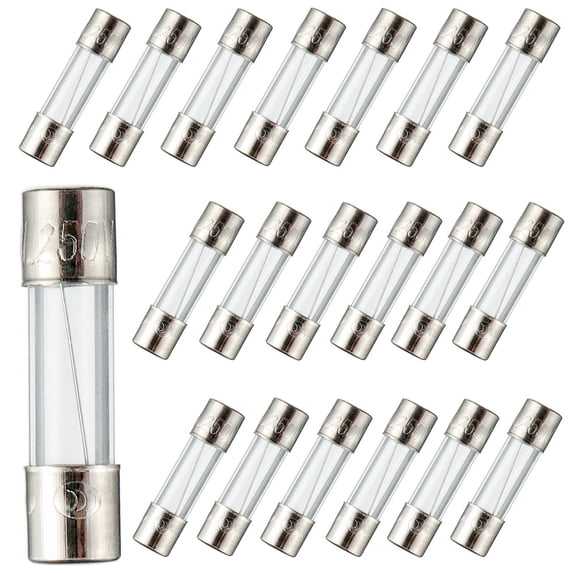 20-Pack 5x20mm 5A 5amp 250V 0.2x0.78 Inch F5AL250V Fast-Blow Glass Fuses