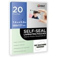 20 Pack 5x7 inches Self Sealing Laminating Pouches, Waterproof