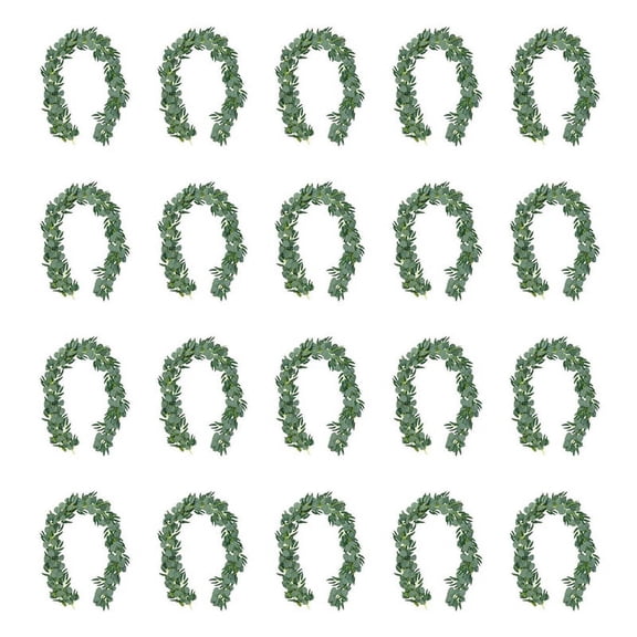 20-Pack 6.5 Feet Artificial Eucalyptus with Willow Garland Fake Vine Plant with Leaves Faux Silver Dollar Greenery