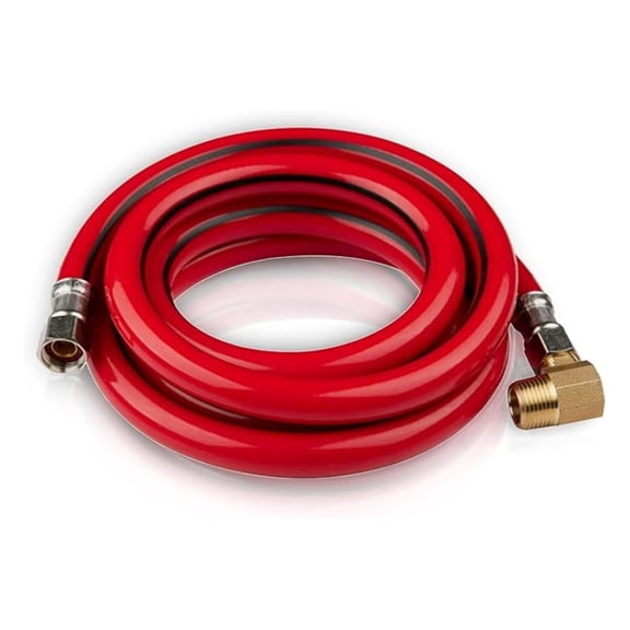 20-Pack 6 Feet Red PVC Dishwasher Hose, 3/8" Comp x Comp Water Supply Line, with Attached 90 Degree 3/8" MIP Elbow (6 Ft)