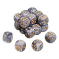 thumbnail image 1 of 20 Pack 6 Sided Standard Dice, 2 Colors Acrylic D6 Mini Polyhedral Pearl Pattern Game Dice Set for Table Games or Math Learning, Gray and White/Gold Point, 1 of 6