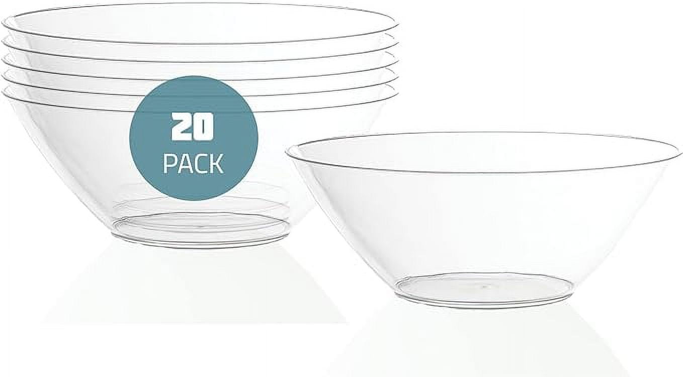 Clear Plastic Square Serving Bowl - 3 Pack - Lids (128 oz. Bowl) 1 Count - Luxury Disposable Tableware for Wedding's - Posh Setting