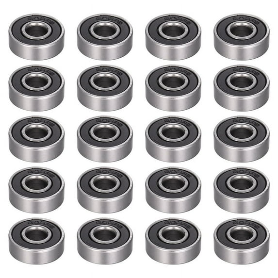 20 Pack 608- Ball Bearing - Double Rubber Sealed Miniature Deep Groove Ball Bearings for Skateboards, Inline Skates, Scooters (8mm x 22mm x 7mm)