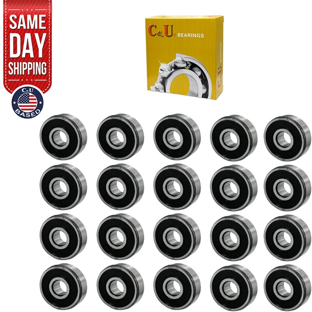 CKU Deep-Groove Ball Bearings 6301-2RS Double 2RS Rubber Sealed Pre-Lubricated Chrome Steel 20-Pack 12x37x12mm