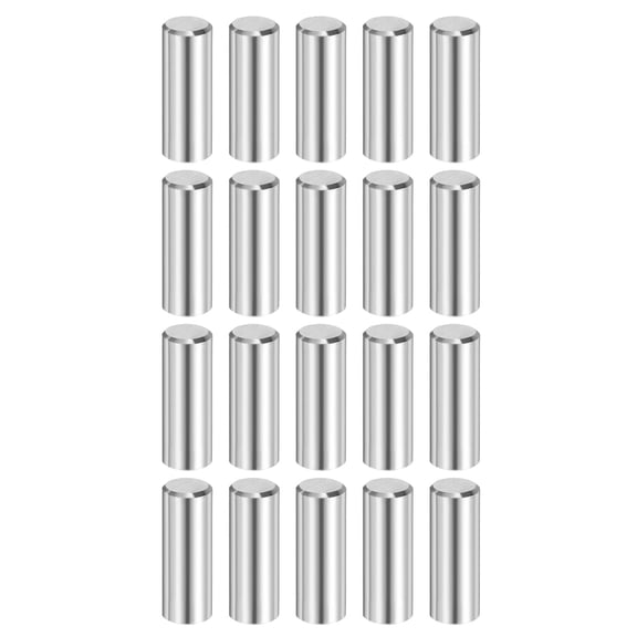 20 Pack 8 mm x 20 mm Dowel Pins, 316L Stainless Steel Cylindrical Dowel Pins Shelf Support Peg Pin Rod Fasten Elements Metal Shelf Pegs Silver Tone