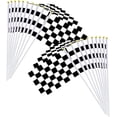thumbnail image 1 of 20 Pack 8"x5.5" Black and White Checkered Racing Stick Flag、Racing Hand Held Stick Flags, for Nascar Race Party Supplies, 1 of 5