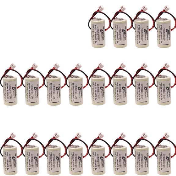 20 Pack 990XCP98000 3V 1800mAh PLC Battery for Schneider PLC 140 Series CPU 990XCP98000 2/3A Battery