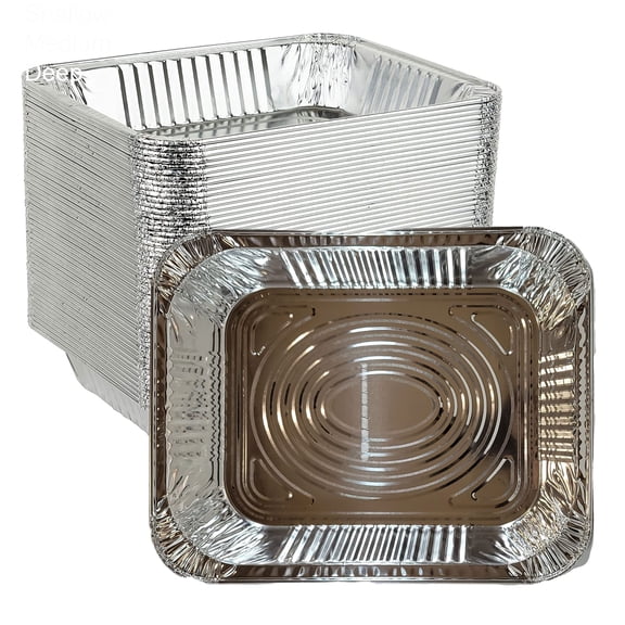 20-Pack 9x13 Aluminum Foil Pans – Half-Size Disposable Steam Table Trays, 2.5" Deep, Ideal for Cooking, Baking & Food Prep (No Lids)