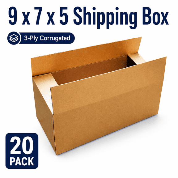 Unbranded Triple Wall Standard Shipping Boxes, 9 x 7 x 5 Inch, 20 Count