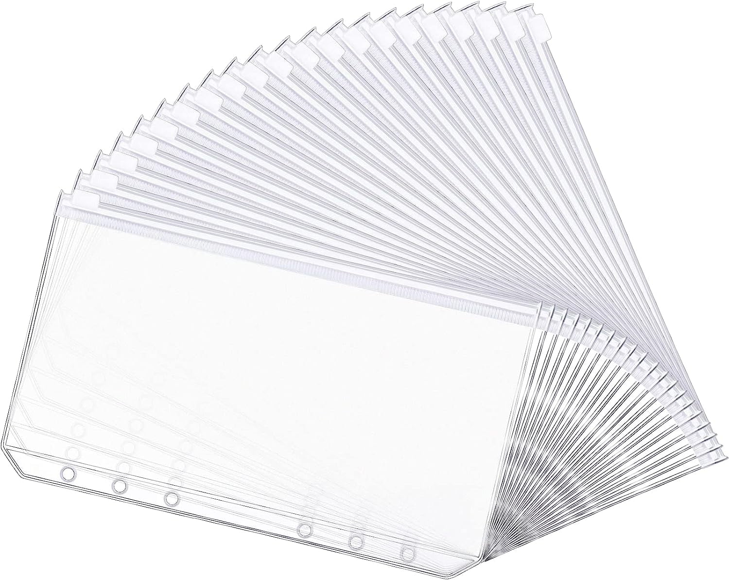 20 Pack A5 Size 6 Holes Binder Pockets Translucent Plastic Binder