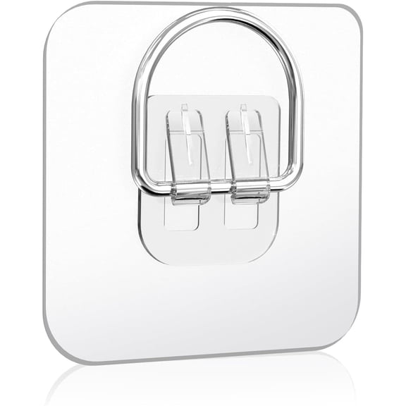 20 Pack Adhesive Plate Hangers for Wall, Invisible No Drill Picture Hanger Strip, Heavy Duty Sticky Wall Hanging Hooks for Plate Display, Art