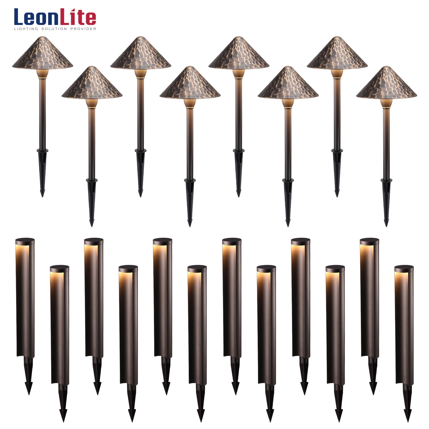 20 Pack Aluminum LED Landscape Lighting, Wired Outdoor LED Walkway