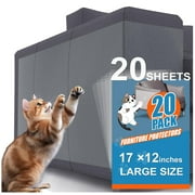 20 Pack Anti Cat Scratch Furniture Protector.Large Size 17x12 inch Couch Corner Protectorsfor Cats Tape -Anti Scratching Sticky Tape CatRepellent Mat, Furniture and Door Protection