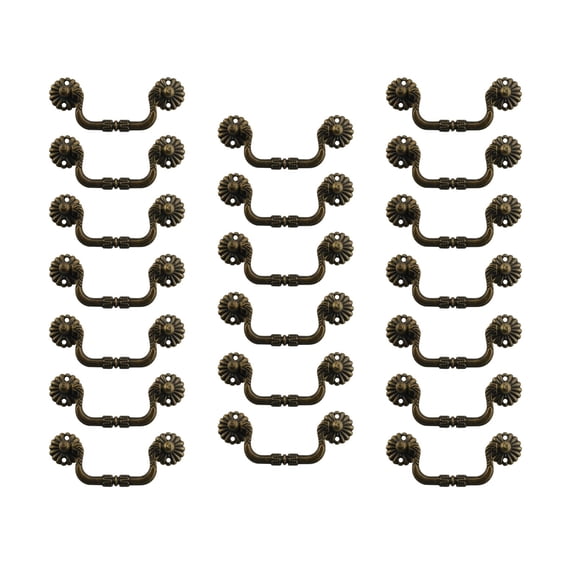20 Pack Antique Bronze Bail Drawer Handles, 3.6" Length 2.6" Hole Distance Vintage Cabinet Pulls for Drawer Dresser Chest Cabinet