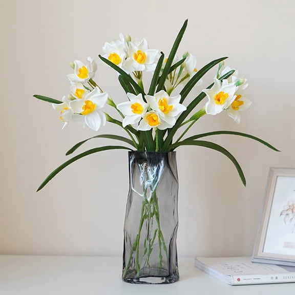 20 Pack Artificial Daffodils Flowers 17.7 inch Yellow Narcissus Spring Flowers Fake Silk