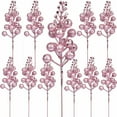 thumbnail image 1 of 20 Pack Artificial Glitter Berry Stem Ornaments, 7.8 Inches Fake Christmas Picks Decorative Glitter Sticks for Christmas Tree DIY Wreath Crafts Gift Fireplace Holiday Home Decor, 1 of 9
