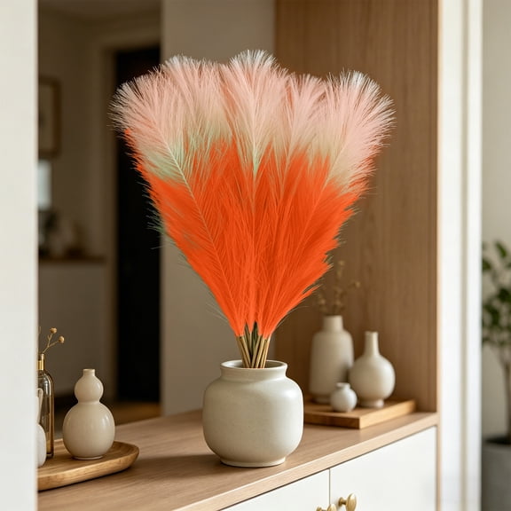 20 Pack Artificial Pampas Grass 21.6 Inch Faux Dried Reed Stems Beige Fluffy Bouquet for Home Boho Wedding Decor