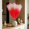 thumbnail image 1 of 20 Pack - Artificial Pampas Grass Faux Dried Flowers Boho Bouquet for Home Decor - Wedding Centerpiece Floral Arrangement Natural Reeds, Red, Ccwuwei, 1 of 6