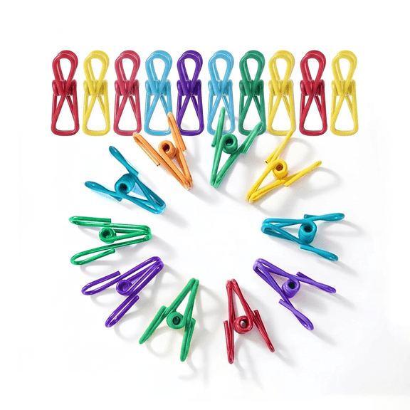 ZHIGUANG Assorted Chip Bag Clips, 2 Inch Colorful Sealer Clips for Kitchen Bags Paper Clothesline, 20 Pack
