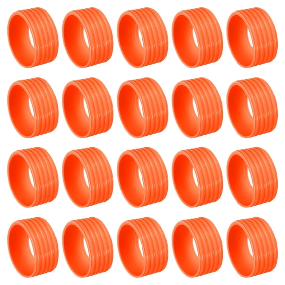 20 Pack Badminton Racket Racquet Handle Grip Fix Ring Grip Band Rubber Ring, Orange