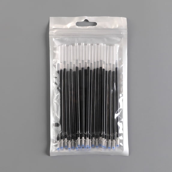 20 Pack Ballpoint Pen Refills Fine Point 0.38mm/0.5mm – Smooth Writing Ink Replacement for Gel Pens, Office Supplies for Students, Teachers & Professionals – Black Blue Red Ink, Black2-0.38mm