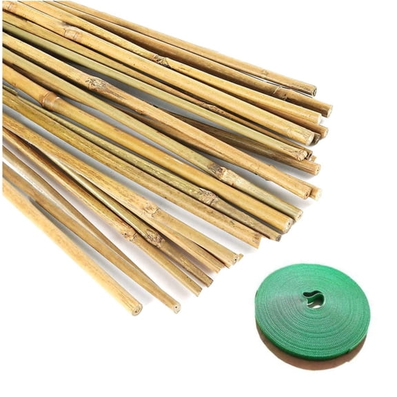 20 Pack Bamboo Plant Stakes for Wood Garden Sticks, Trianu 18 inch Wooden Plant Supports, Bamboo Trellis for Indoor Outdoor