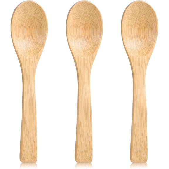 20 Pack Bamboo Spoons, Small Wooden Eating Spoons for Daily Use, Tiny Wood Honey Teaspoon for Coffee and Tea, Little Wooden Spoons for Stirring and Serving