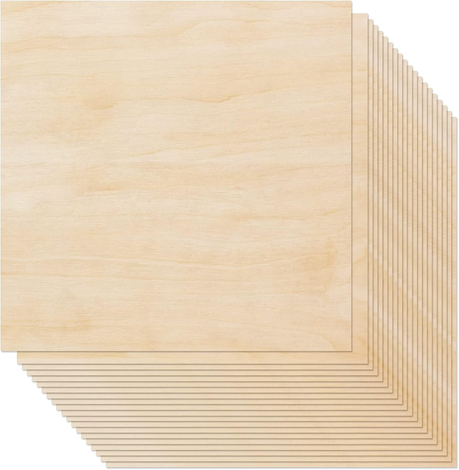20 Pack Basswood Sheets 1/8“ 12 x 12 x 1/8 Inch Unfinished Wood