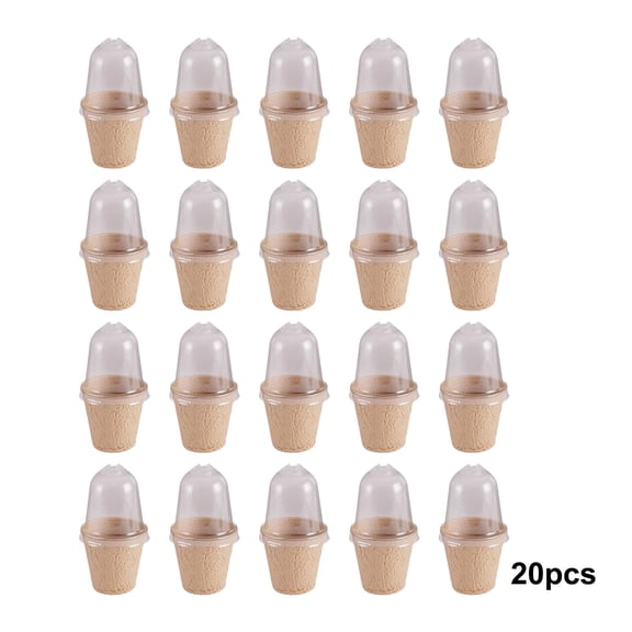 20 Pack Biodegradable Round Starter Pots with Humidity Domes, Eco-Friendly Peat Nursery Pots, Plantable Seedling Cups with Adjustable Vents for Water-Loving Vegetable & Flower Seedling