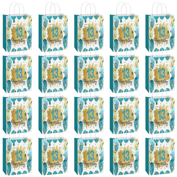 20 Pack Birthday Party Supplies Favor Bags for Adult - Decorative Gift Boxes, Candy Treat Bags for 13th Celebration Decorations