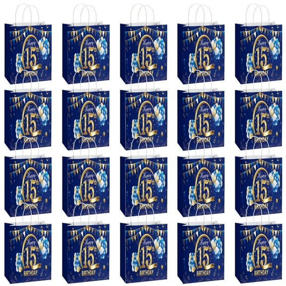 20 Pack Birthday Party Supplies Favor Bags for Adult - Decorative Gift Boxes, Candy Treat Bags for 15th Celebration Decorations