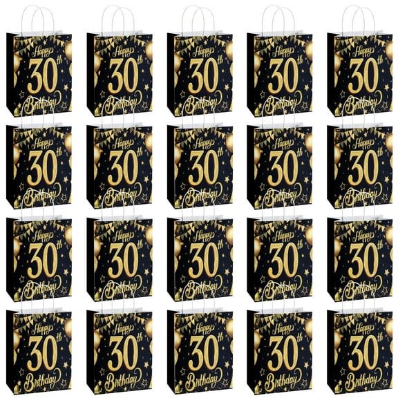 20 Pack Birthday Party Supplies Favor Bags for Adult - Decorative Gift Boxes, Candy Treat Bags for 30th Celebration Decorations