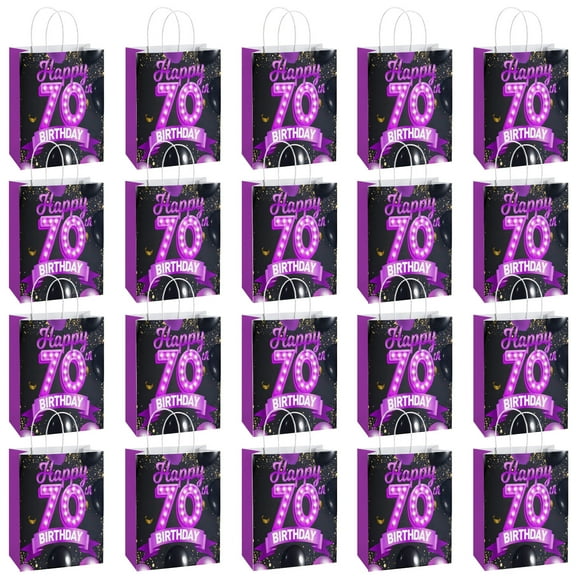 20 Pack Birthday Party Supplies Favor Bags for Adult - Decorative Gift Boxes, Candy Treat Bags for 70th Celebration Decorations