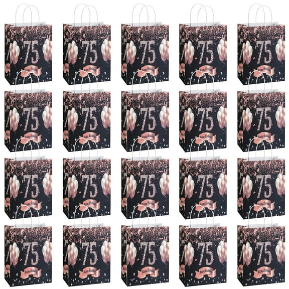 20 Pack Birthday Party Supplies Favor Bags for Adult - Decorative Gift Boxes, Candy Treat Bags for 75th Celebration Decorations