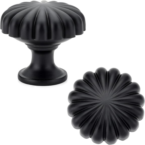 20 Pack Black Cabinet Knobs, Zinc Alloy Matte Black Drawer Knobs Hardware for Kitchen Cabinets, Dresser and Wardrobe Doors Vintage Dresser Drawer Pulls