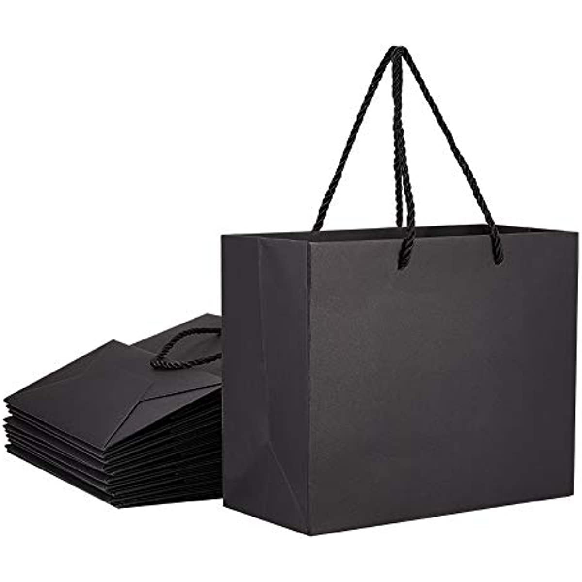 20 Pack Black Gift Bags with Handles 7.8x3.9x7 20pcs Kraft Paper Bag
