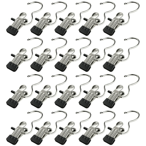 20 Pack Black Metal Pants Hangers, Adjustable Clips for Closet Stainless Steel, Perfect for Leggings, Skirts, and More, Space-Saving Organizer