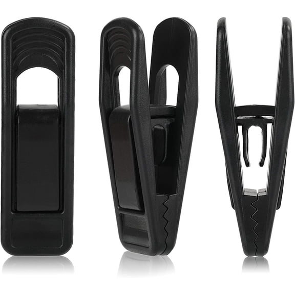 20 Pack Black Plastic Hanger Clips Strong Pinch Grip Finger Clips for Slim-line Velvet Clothes Pant Hangers