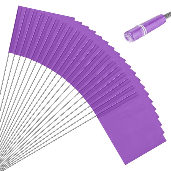 20-Pack Blank Marking Flags, 15x5.1x4 Inch Waterproof Yard Flags Marking for Lawn/Garden/Irrigation/Landscape/Sprinkler [Purple]
