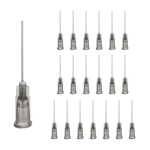 20 Pack Blunt Tip Dispensing Needle, 22 Gauge Stainless Steel Dispensing Tips with Luer Lock 1" Blunt Dispenser Needle for Measuring, Refilling Inks, Black