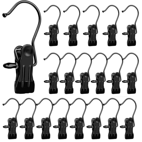 20 Pack Boot Hanger Clips, Multifunctional Stainless Steel Laundry Hooks, Space Saving Hangers for Home & Travel Organization