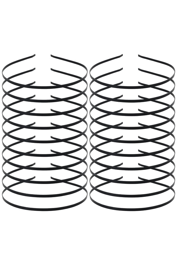 20 Pack Bulk 4 MM Thin Black Plain Blank Hard Metal Headbands Skinny Headband Slim Simple Hair Hoop Wire Hair Bands Clasps Crown Tiara Base Frame DIY Crafts Headpieces Accessories for Women Girl
